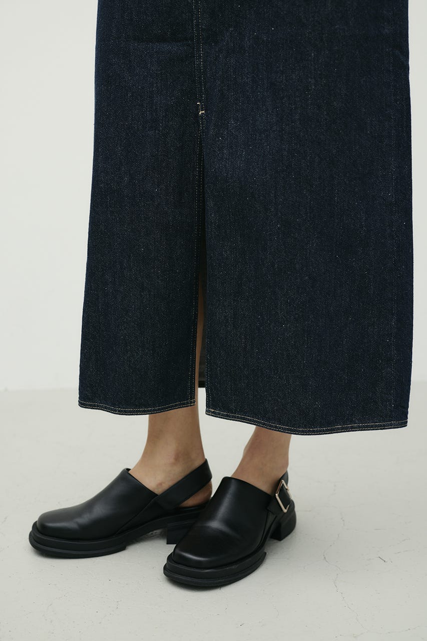 ダブルウエストデニムスカート IDG S