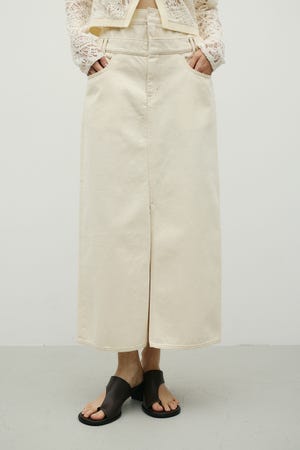 ダブルウエストデニムスカート