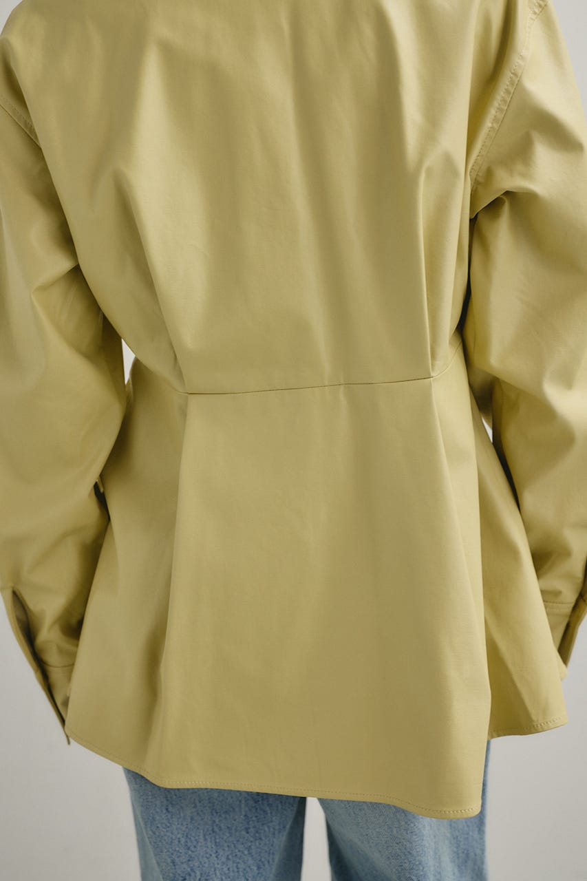 フェイクレザータックシャツ BEG FREE