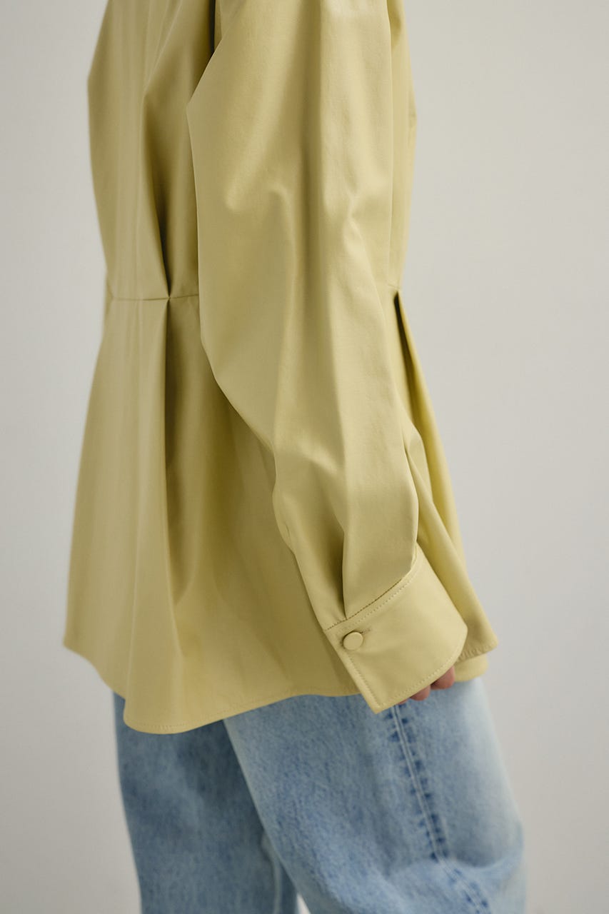 フェイクレザータックシャツ BEG FREE