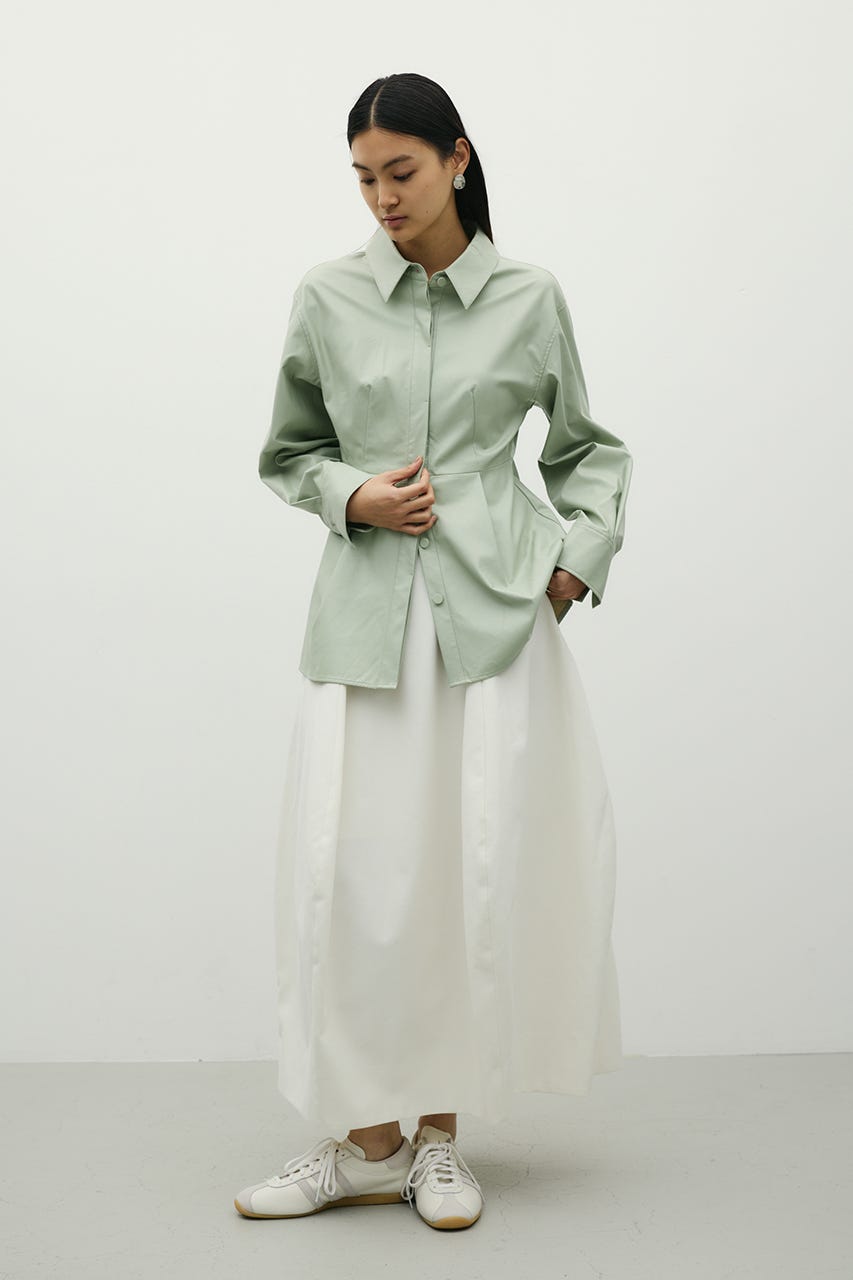 フェイクレザータックシャツ MINT FREE