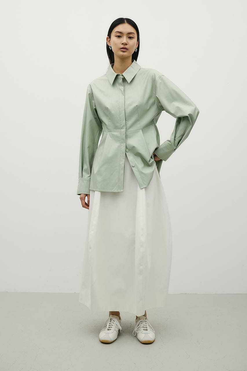 フェイクレザータックシャツ MINT FREE