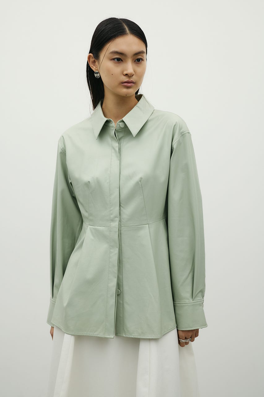 フェイクレザータックシャツ MINT FREE