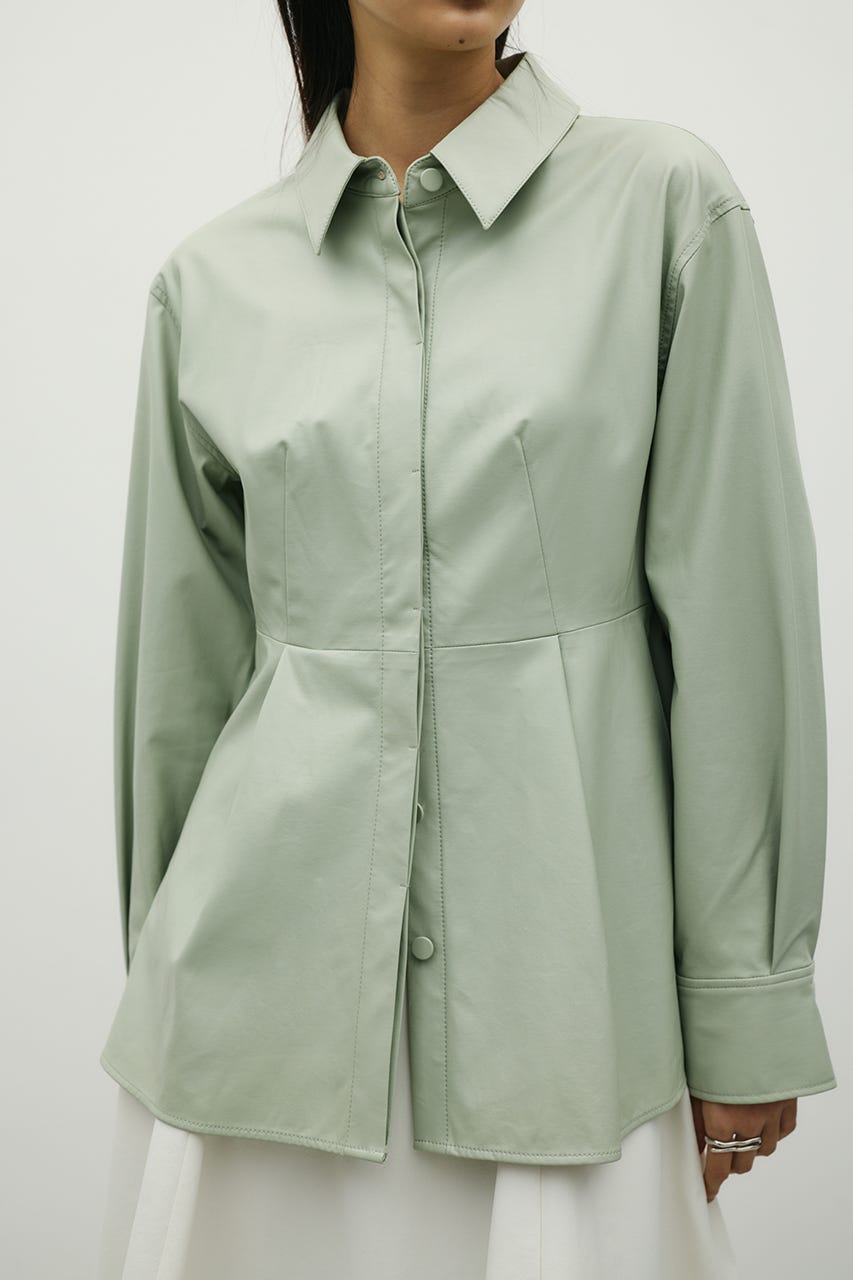 フェイクレザータックシャツ MINT FREE