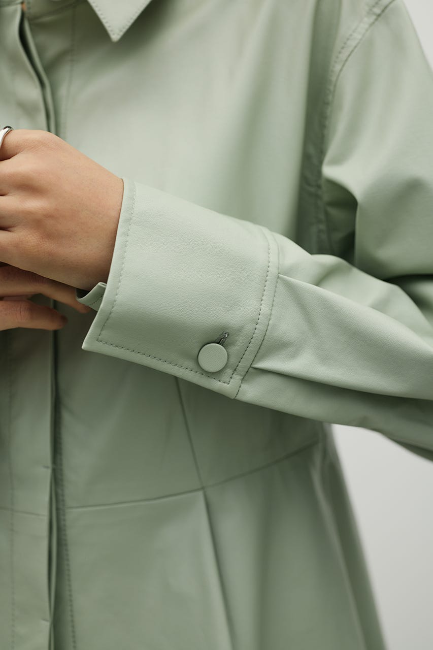 フェイクレザータックシャツ MINT FREE