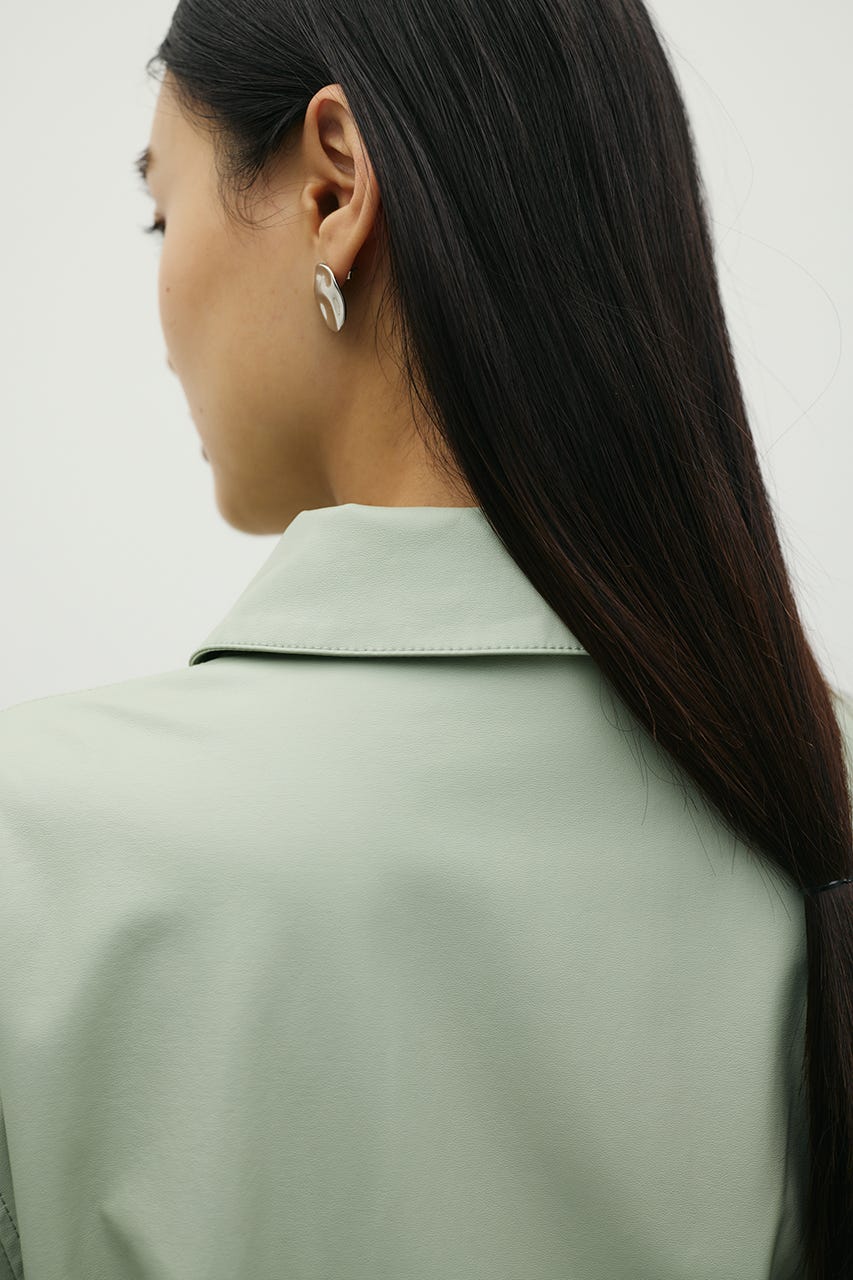 フェイクレザータックシャツ MINT FREE