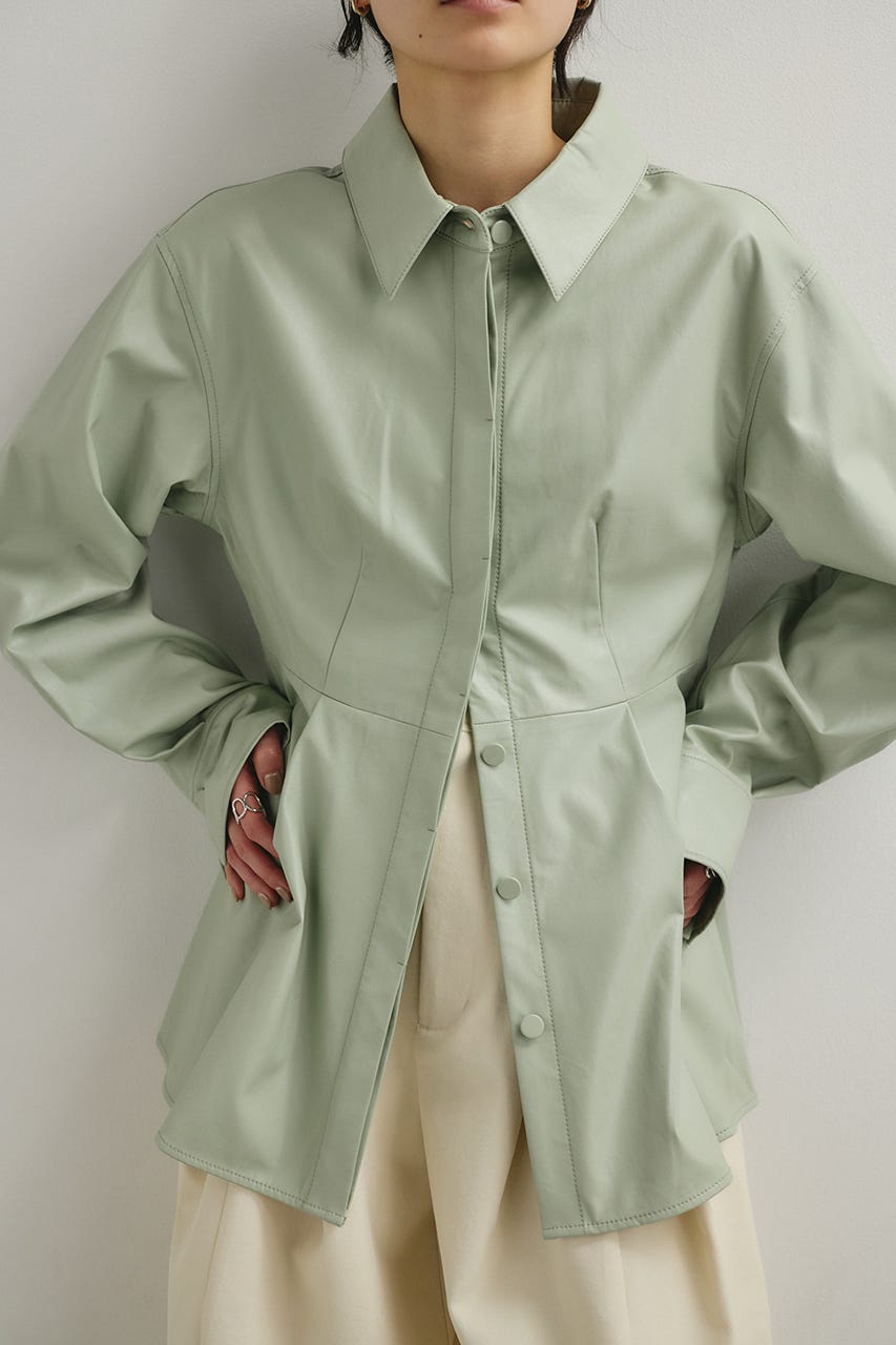 フェイクレザータックシャツ MINT FREE