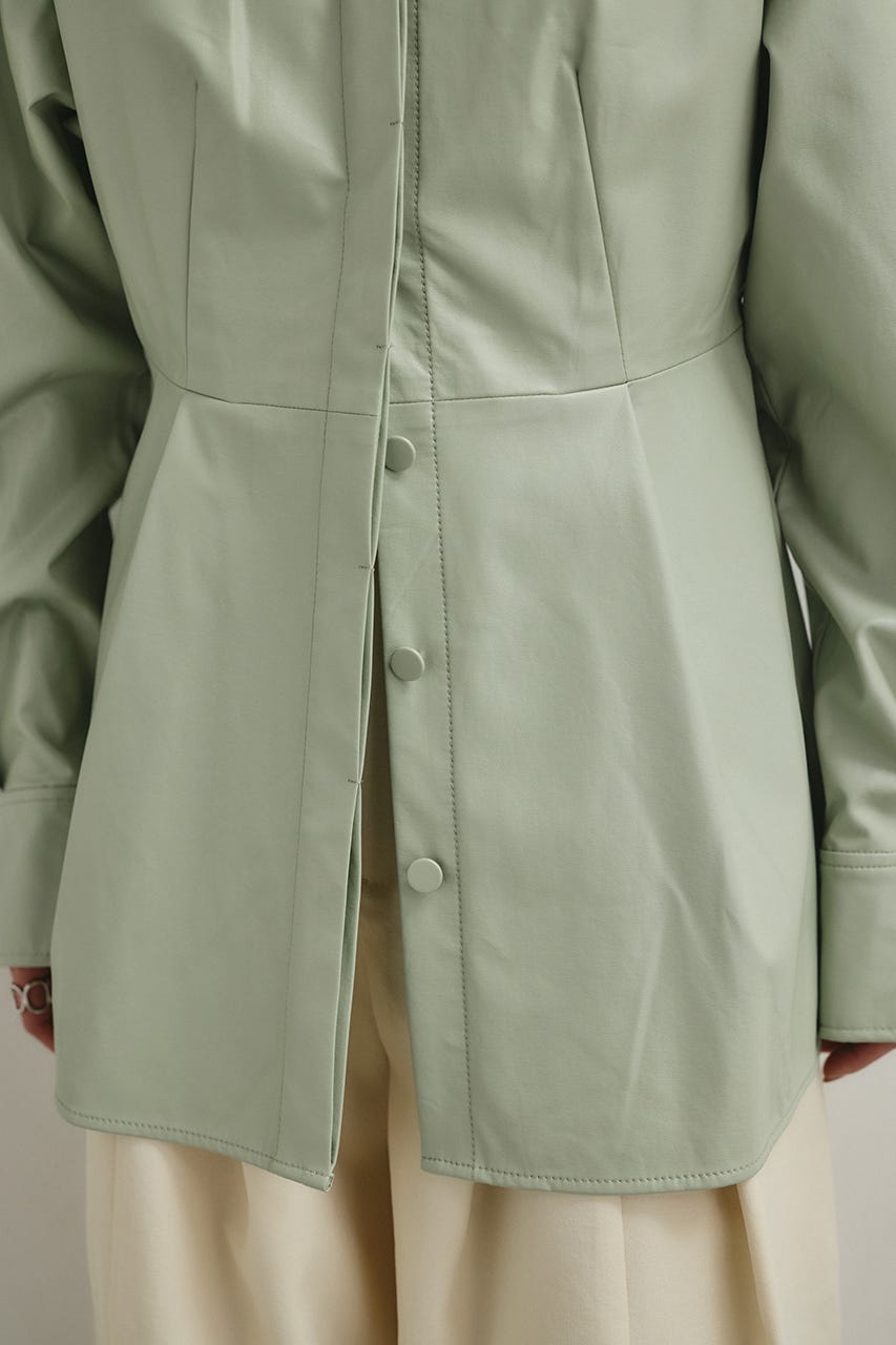 フェイクレザータックシャツ MINT FREE