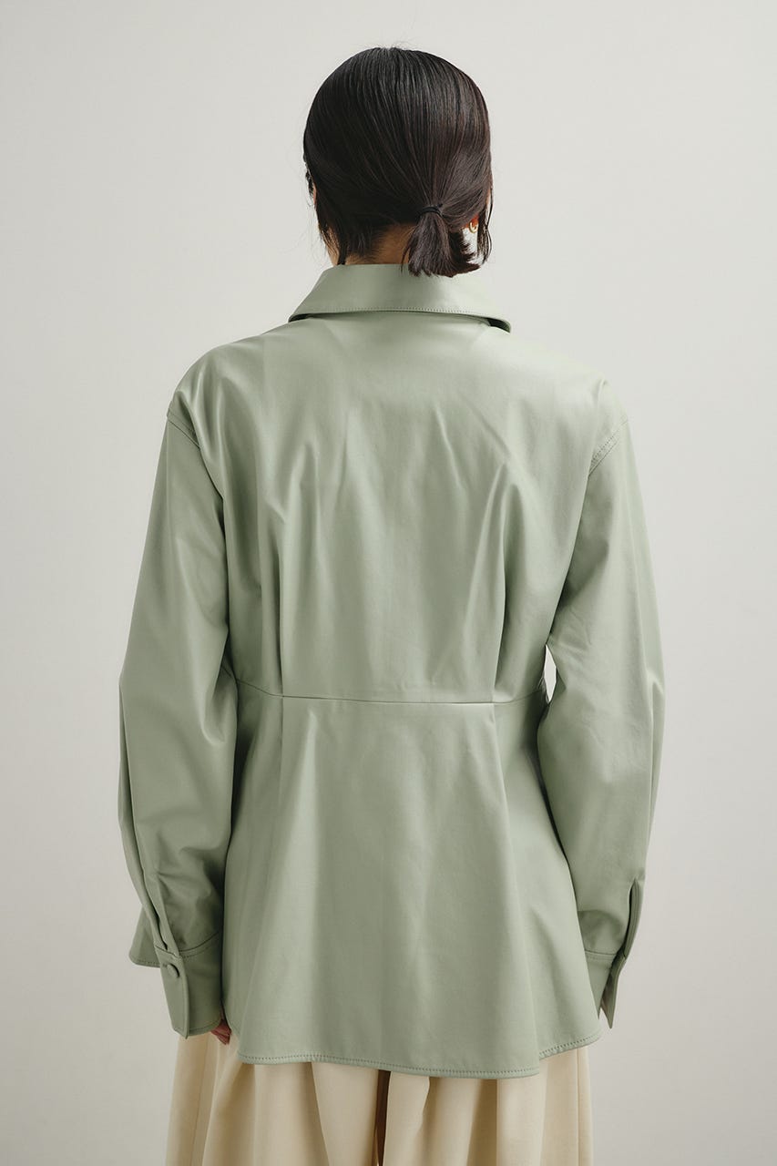 フェイクレザータックシャツ MINT FREE