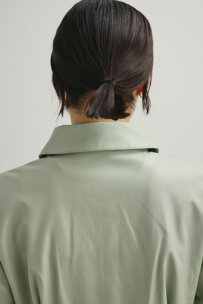 フェイクレザータックシャツ MINT FREE