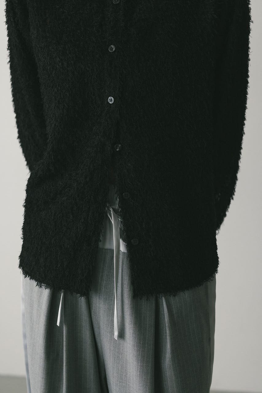 フリンジフェザーシャツ BLK FREE