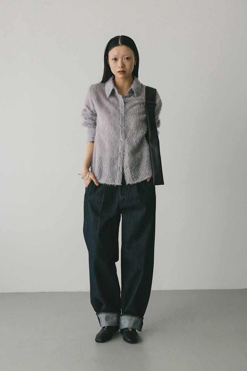 フリンジフェザーシャツ PUR FREE