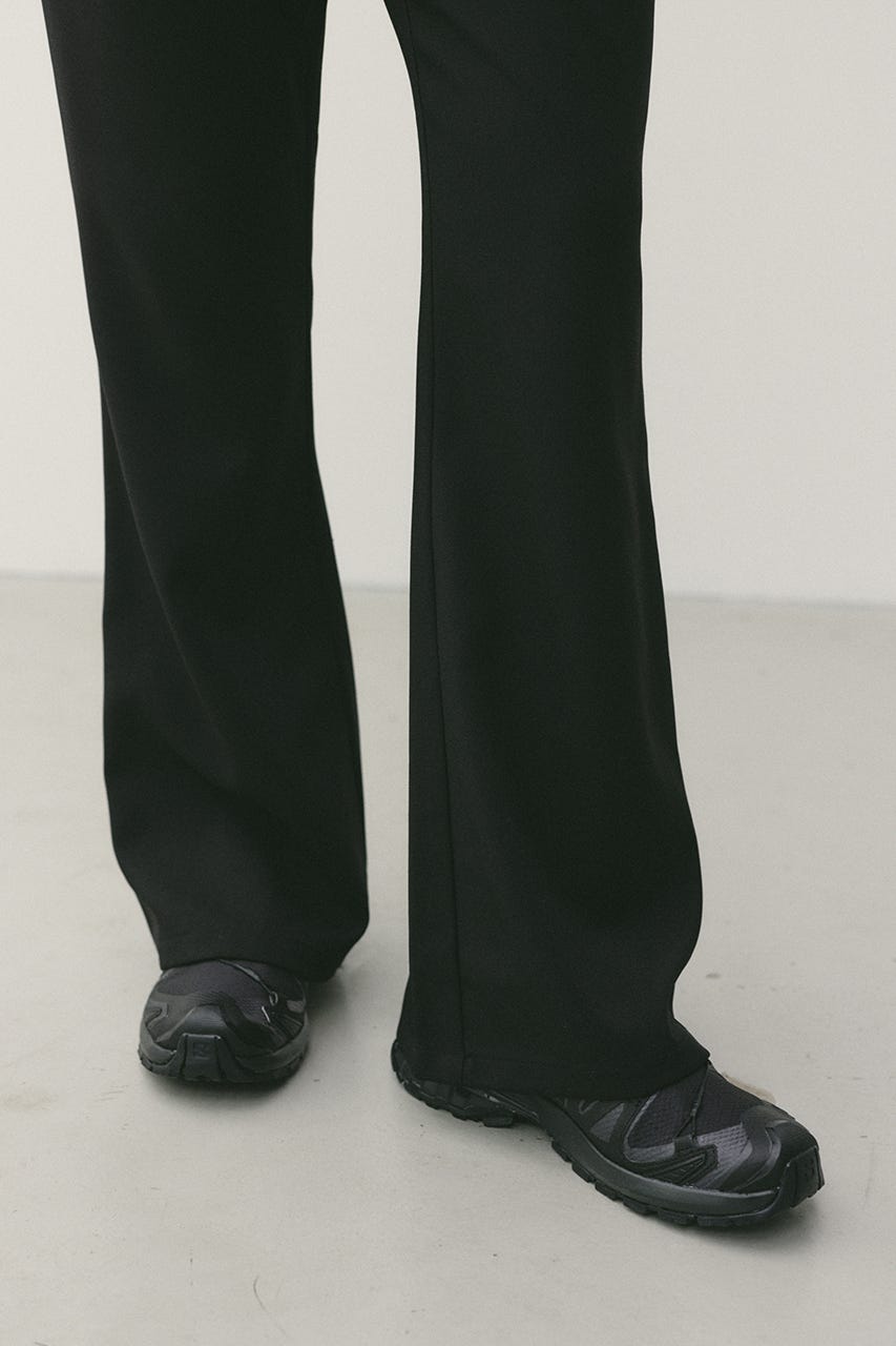 プリーツスカートレイヤードパンツ BLK S