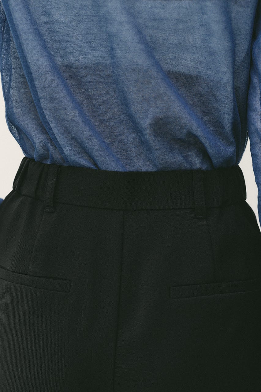 プリーツスカートレイヤードパンツ BLK S