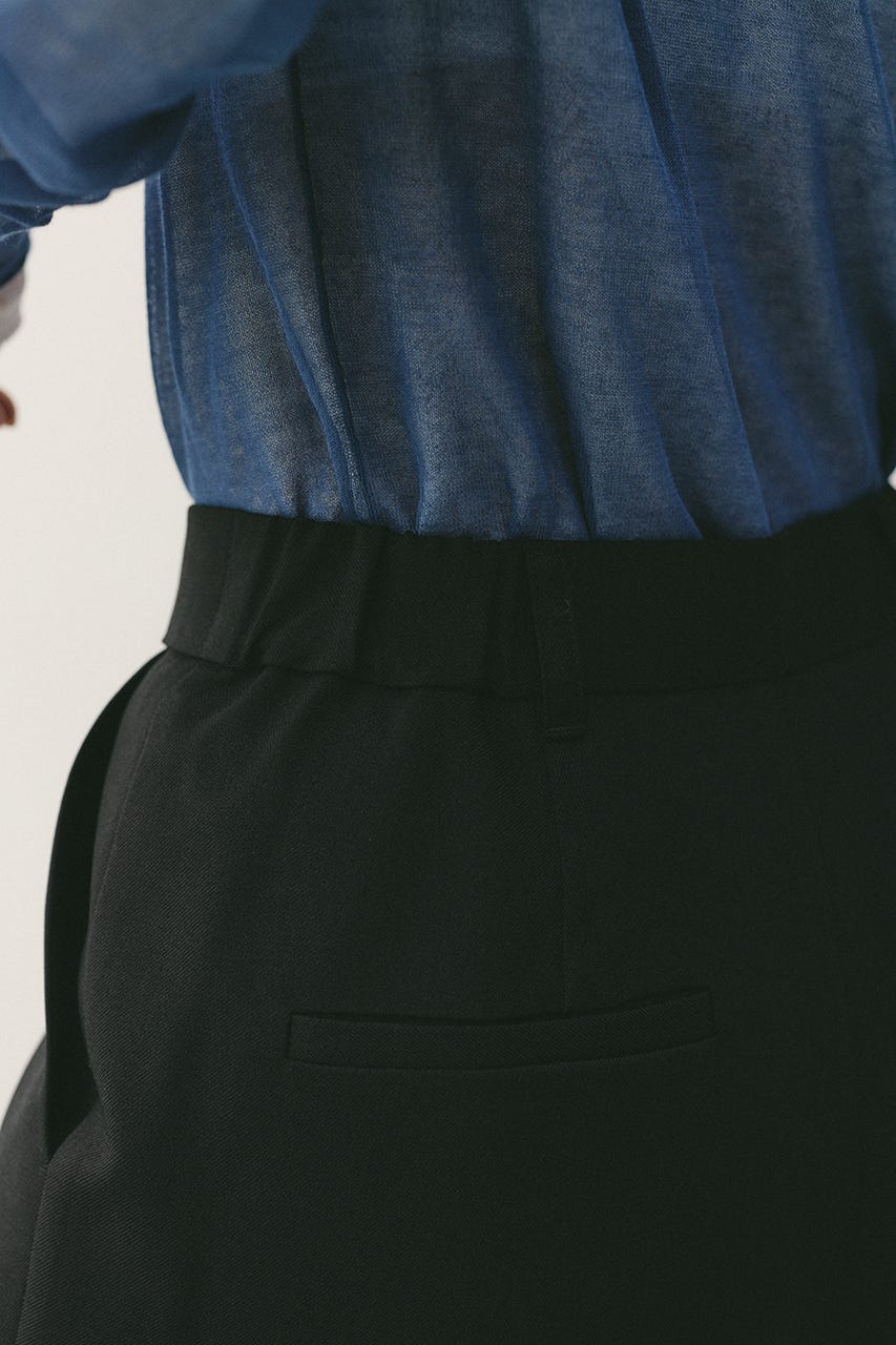 プリーツスカートレイヤードパンツ BLK S