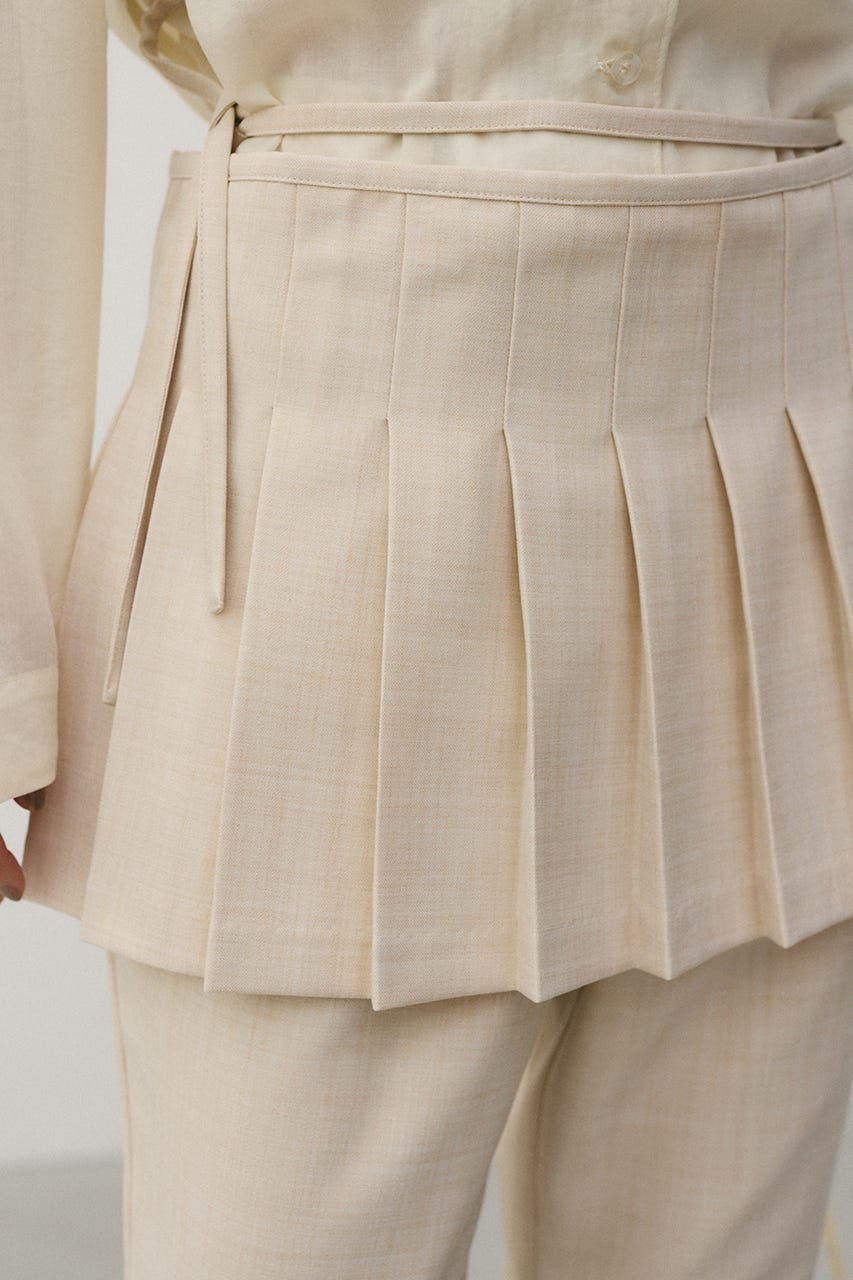 プリーツスカートレイヤードパンツ L/BEG M