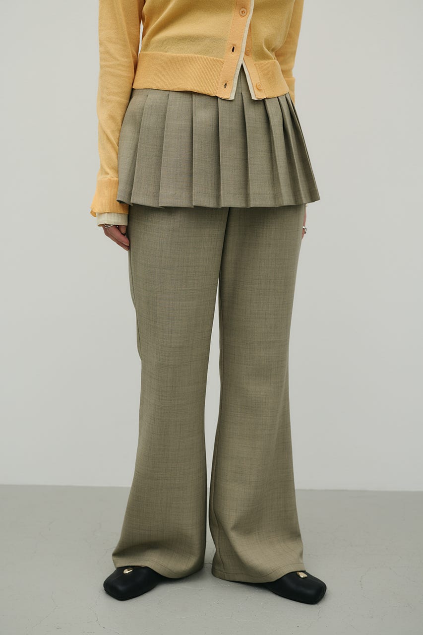 プリーツスカートレイヤードパンツ L/KHA M