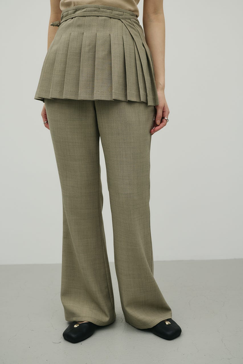 プリーツスカートレイヤードパンツ L/KHA M