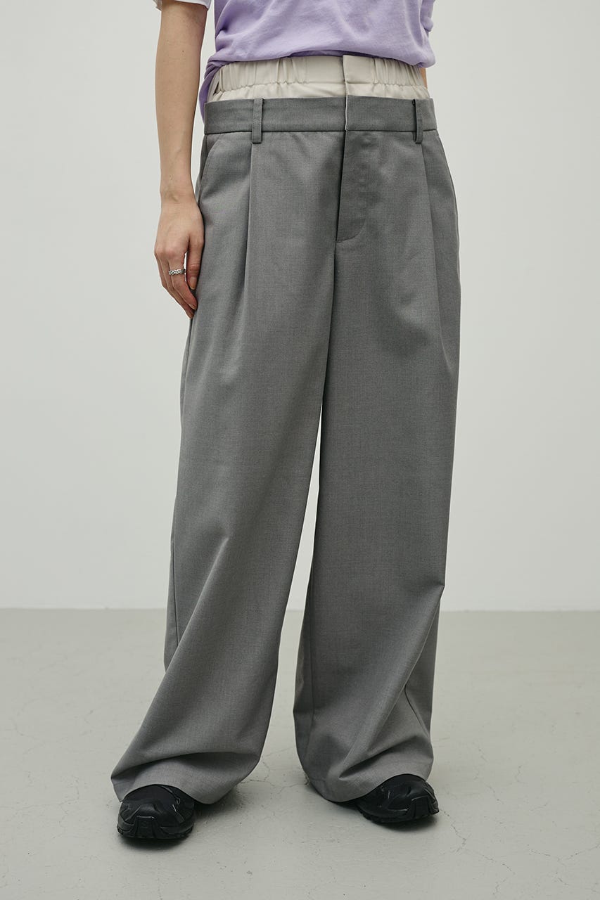 レイヤードローウエストパンツ GRY M