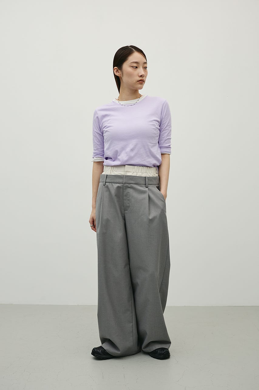 レイヤードローウエストパンツ GRY M