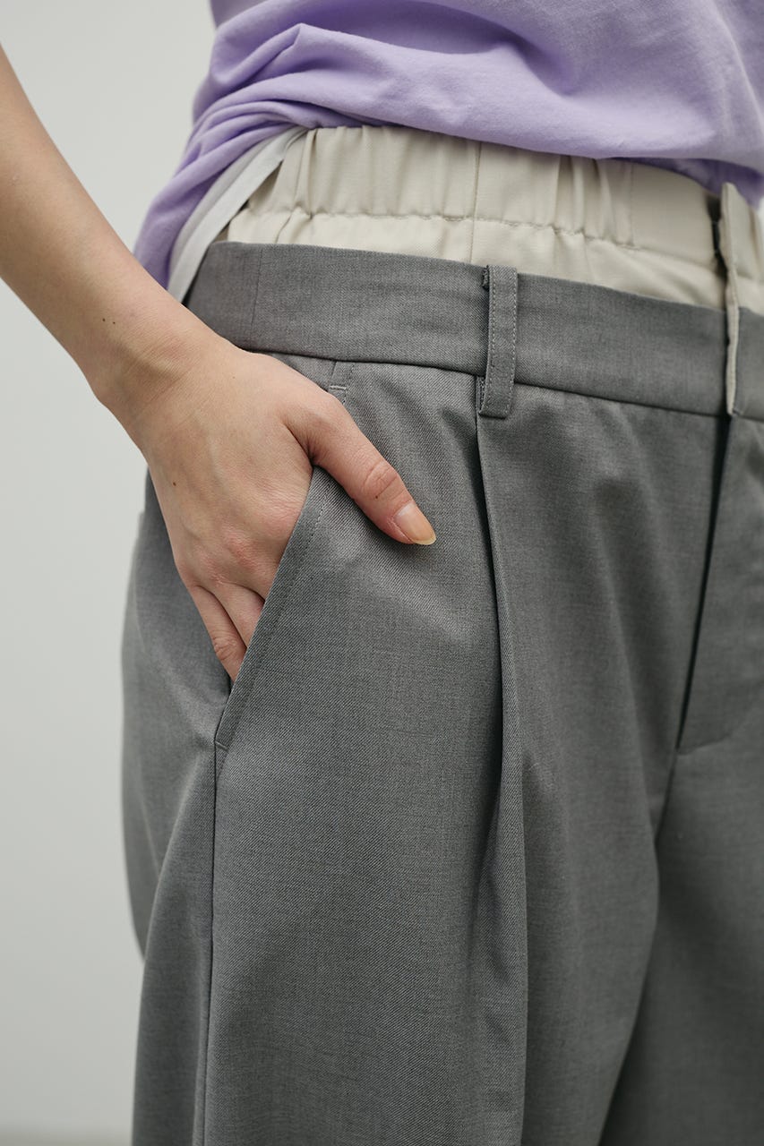レイヤードローウエストパンツ GRY M