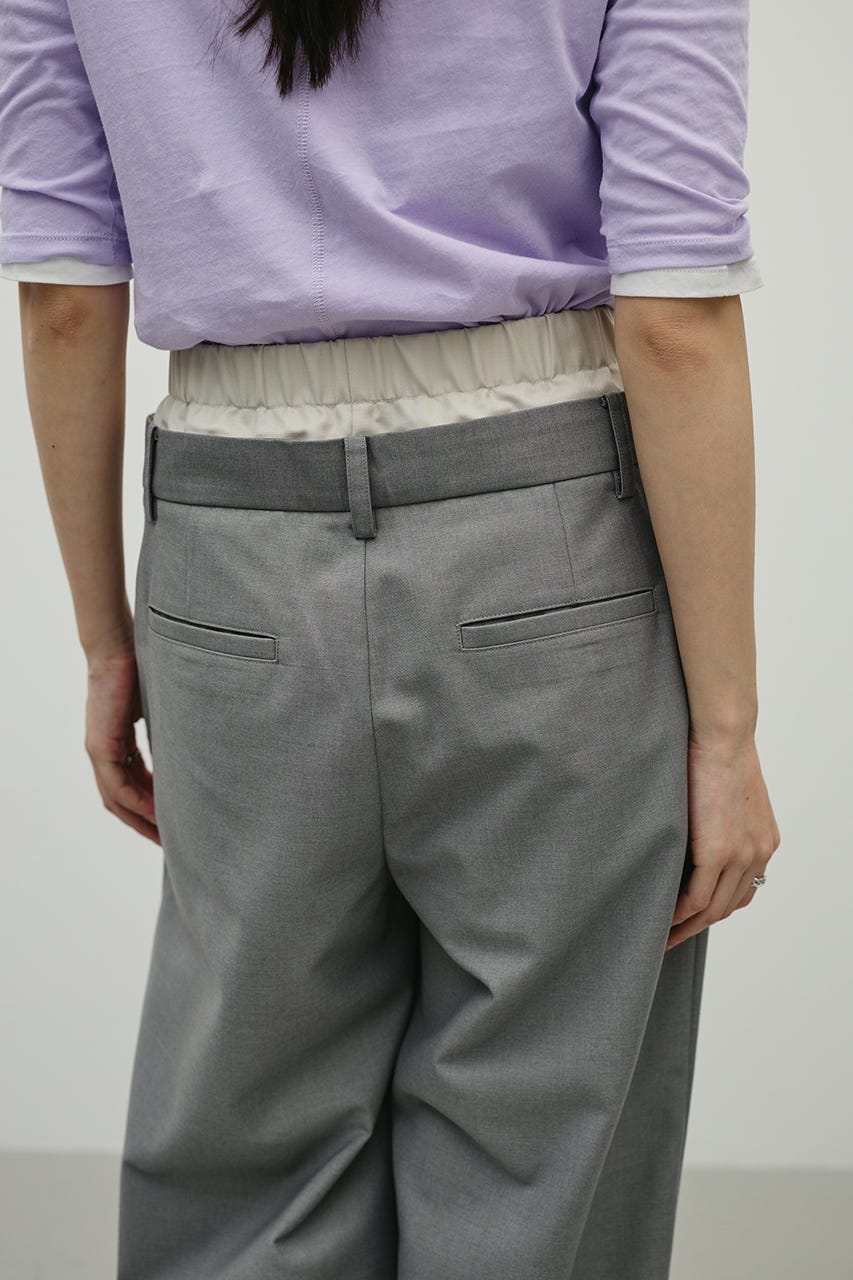 レイヤードローウエストパンツ GRY M