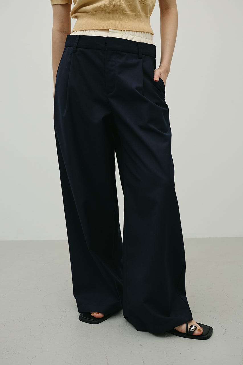 レイヤードローウエストパンツ NVY M