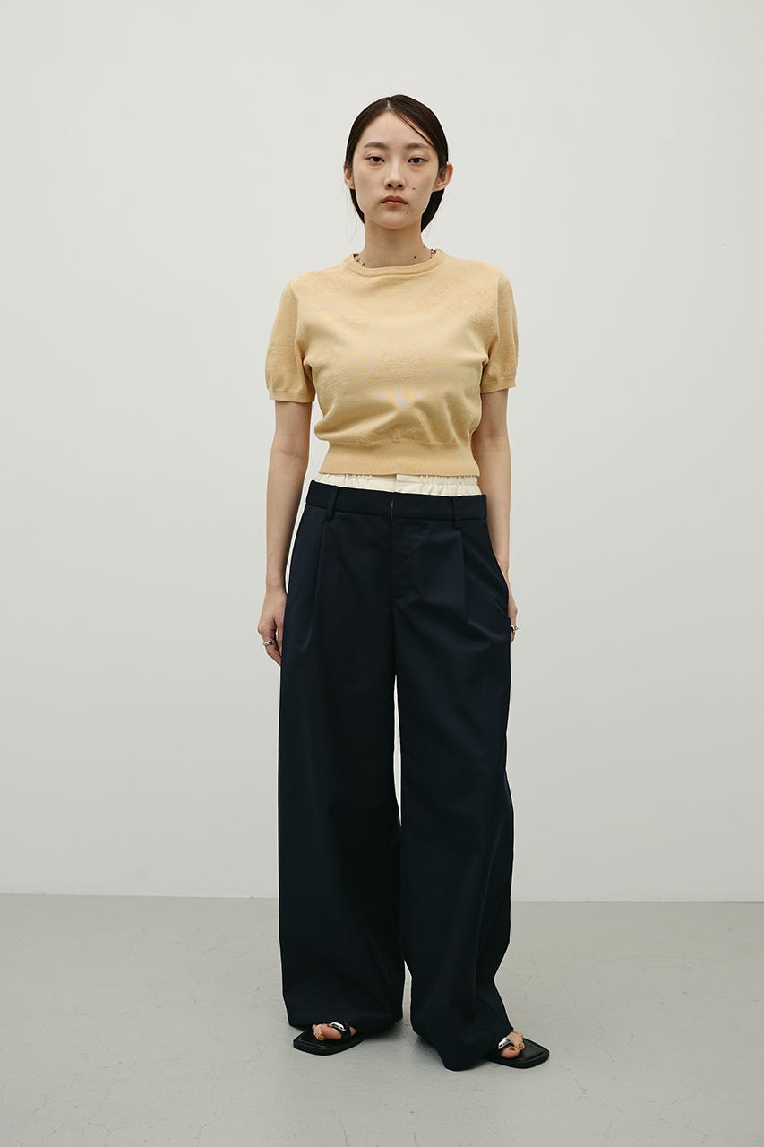 レイヤードローウエストパンツ NVY M