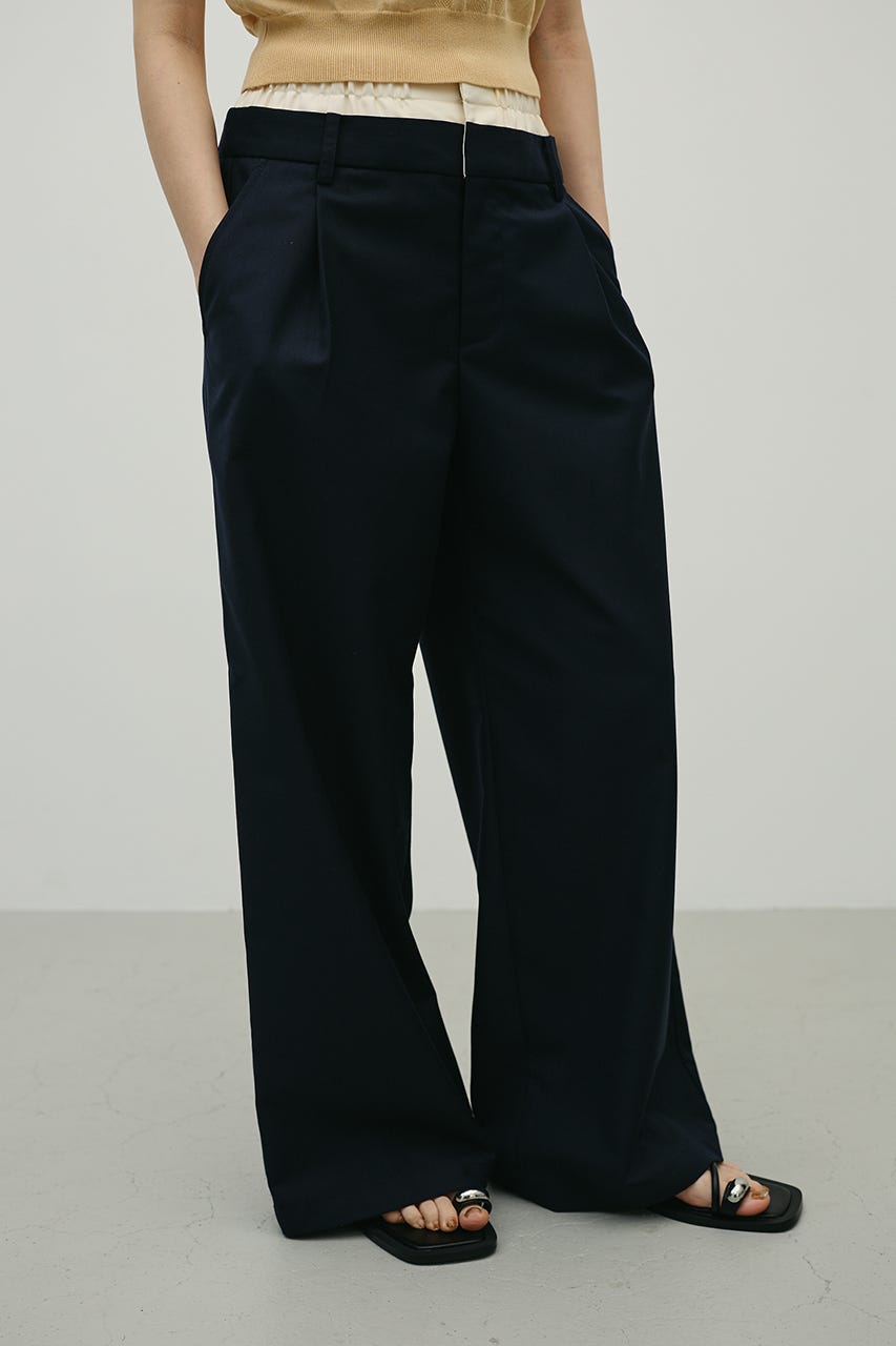 レイヤードローウエストパンツ NVY M