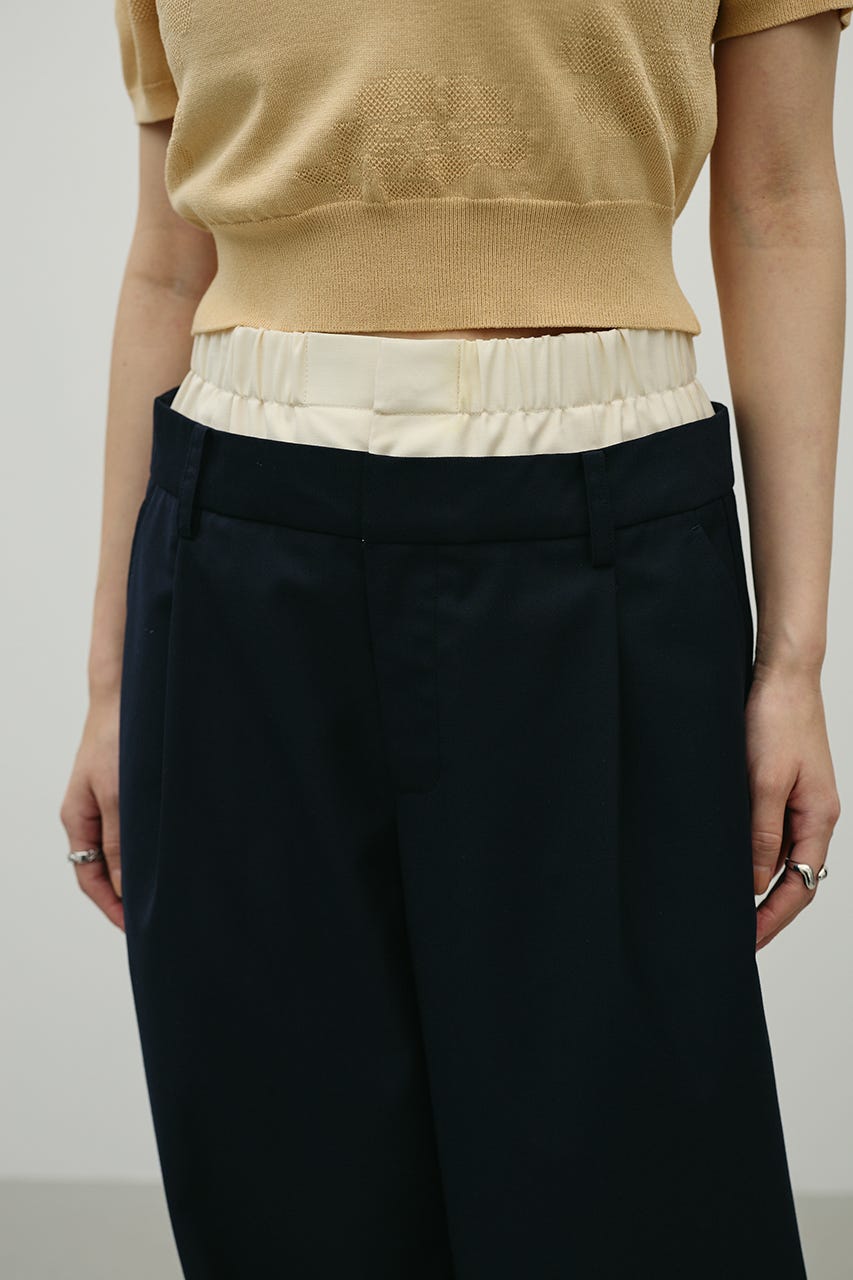 レイヤードローウエストパンツ NVY M