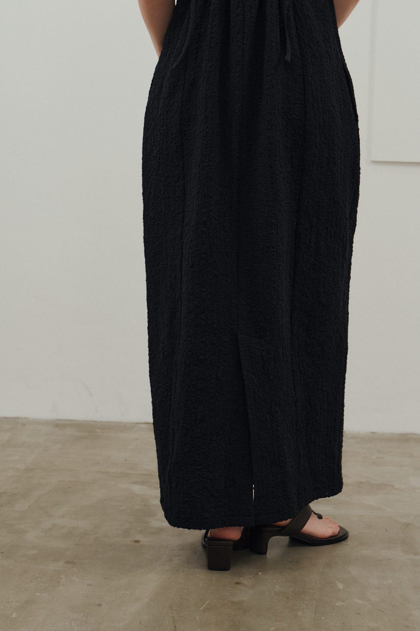 バックオープンナローキャミドレス BLK S