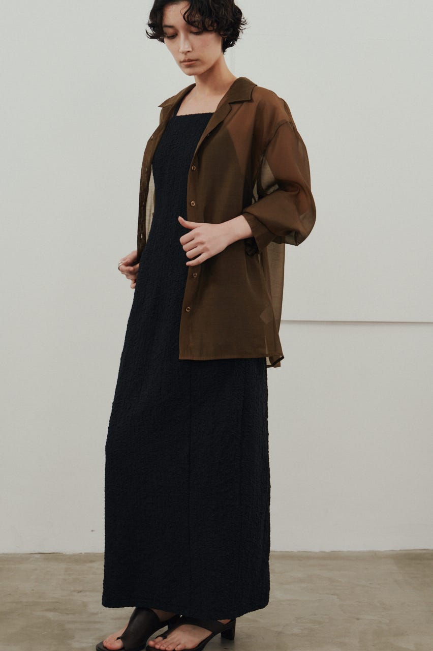 バックオープンナローキャミドレス BLK S