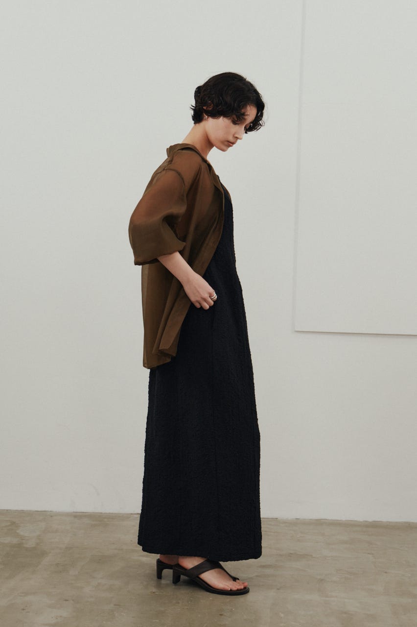 バックオープンナローキャミドレス BLK S