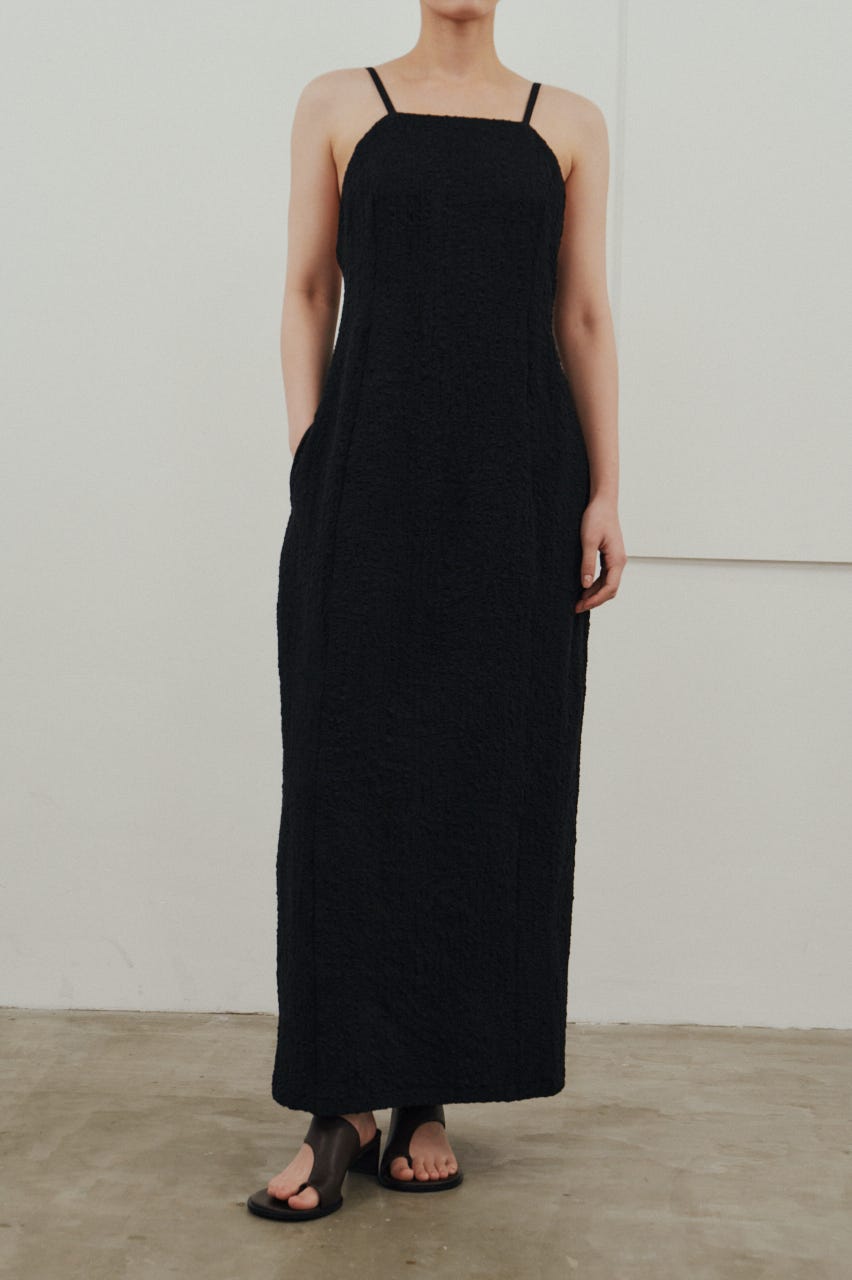 バックオープンナローキャミドレス BLK S