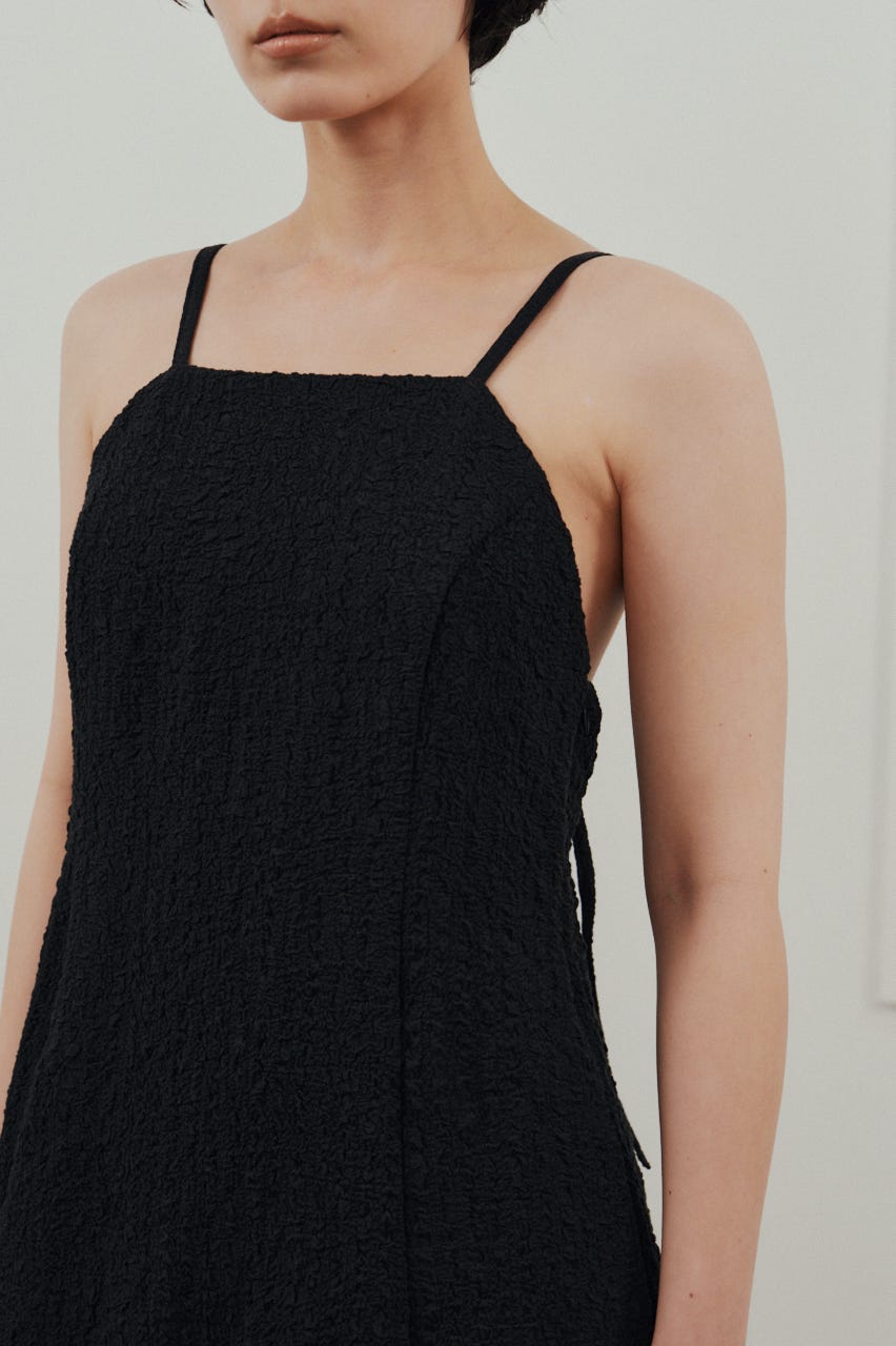 バックオープンナローキャミドレス BLK S