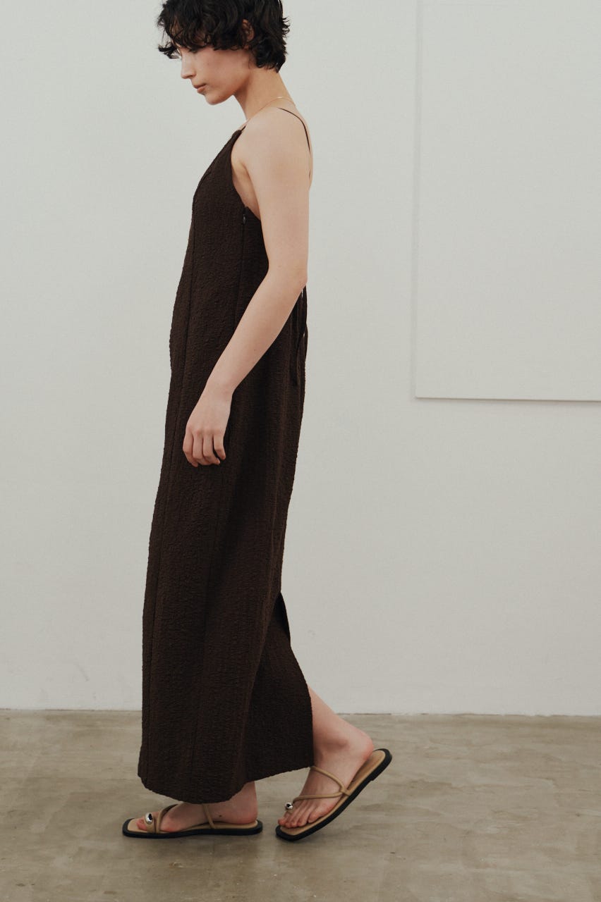 バックオープンナローキャミドレス BRN M