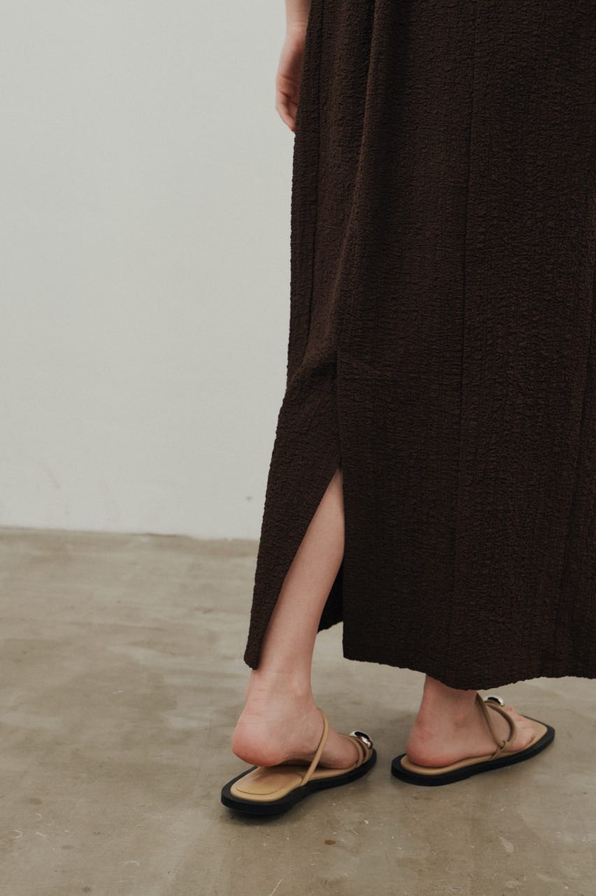 バックオープンナローキャミドレス BRN M