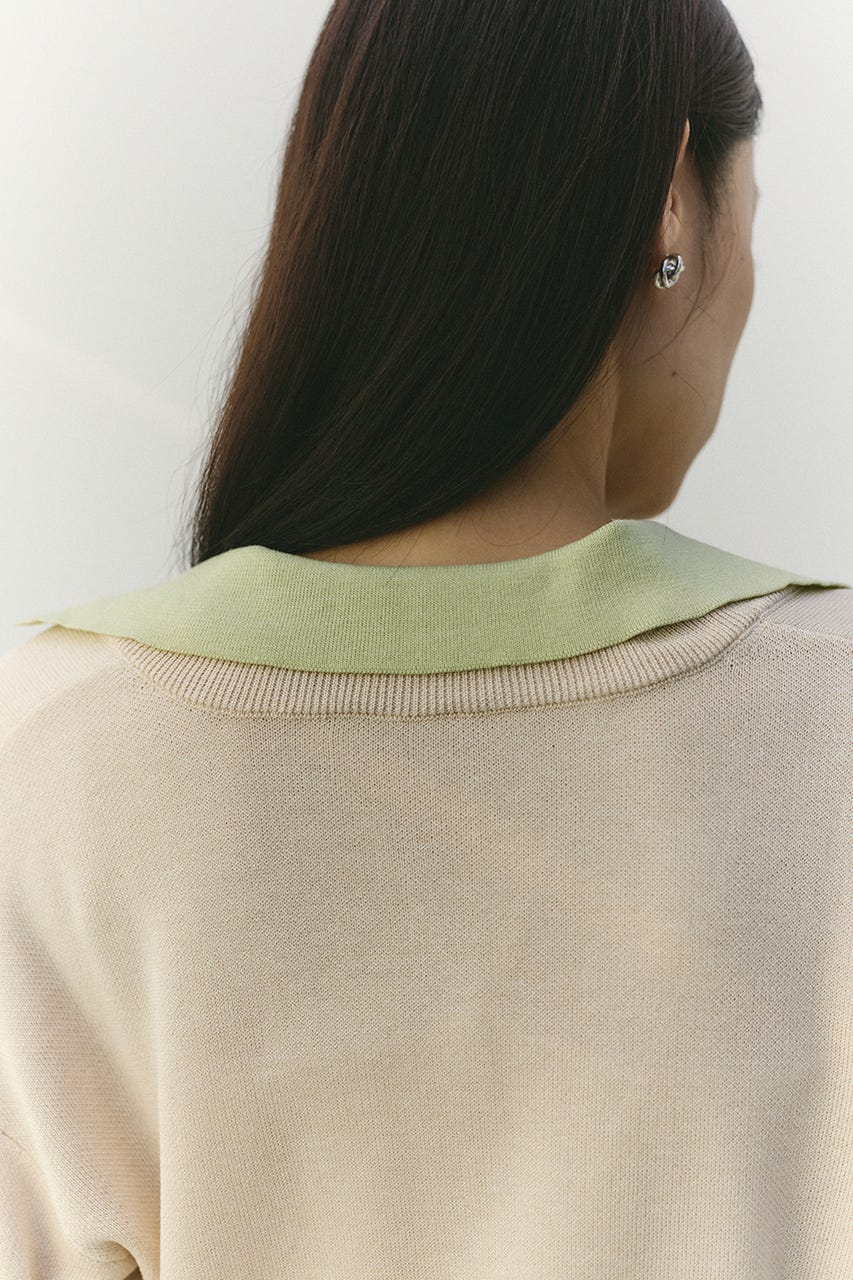 レイヤードポロニットトップ L/BEG FREE