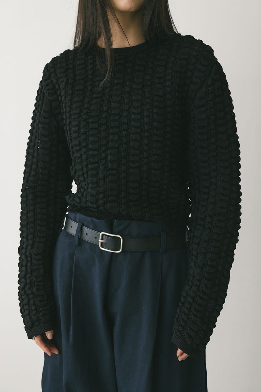 フラッフィーニットトップ BLK FREE