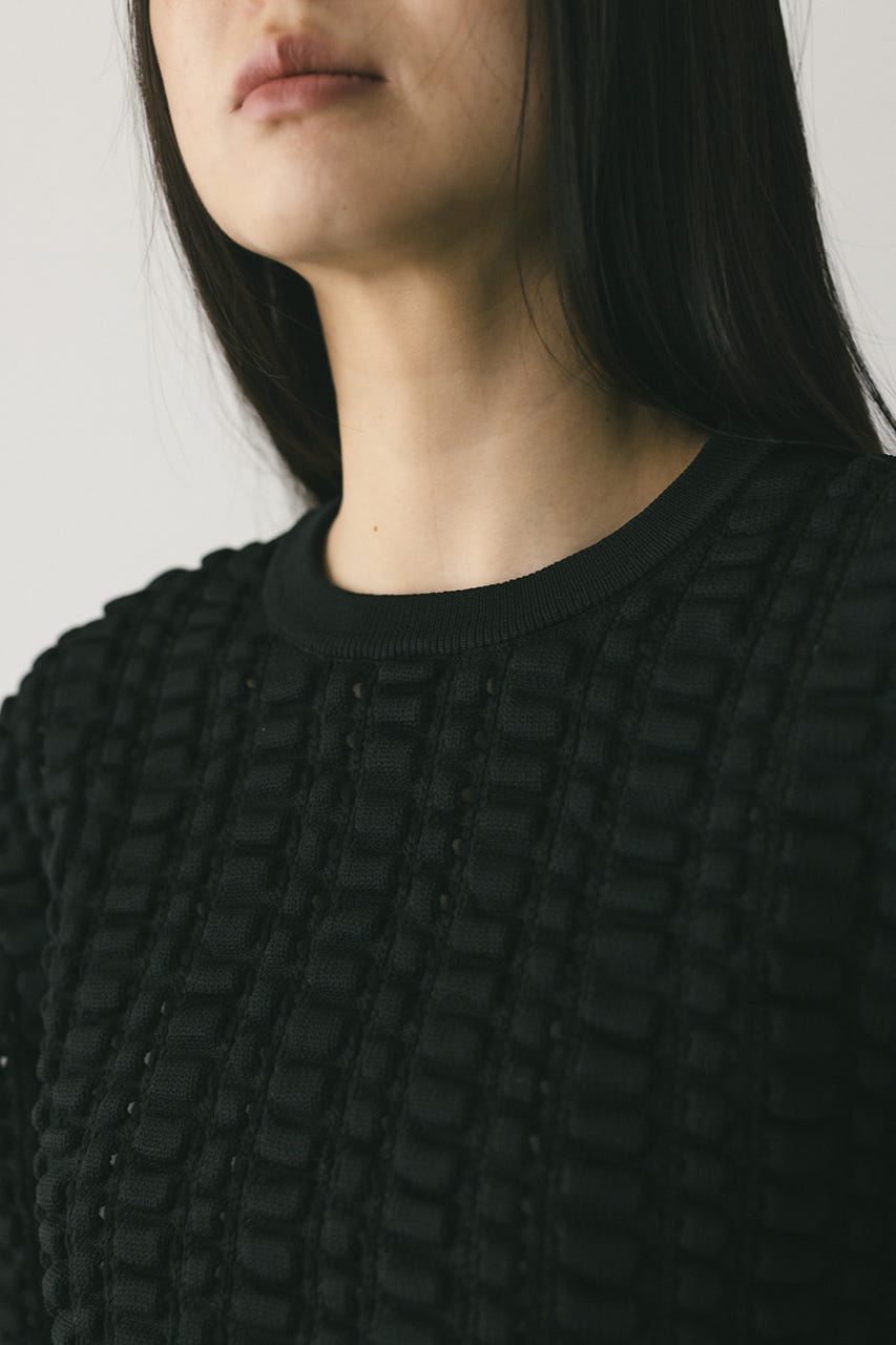 フラッフィーニットトップ BLK FREE