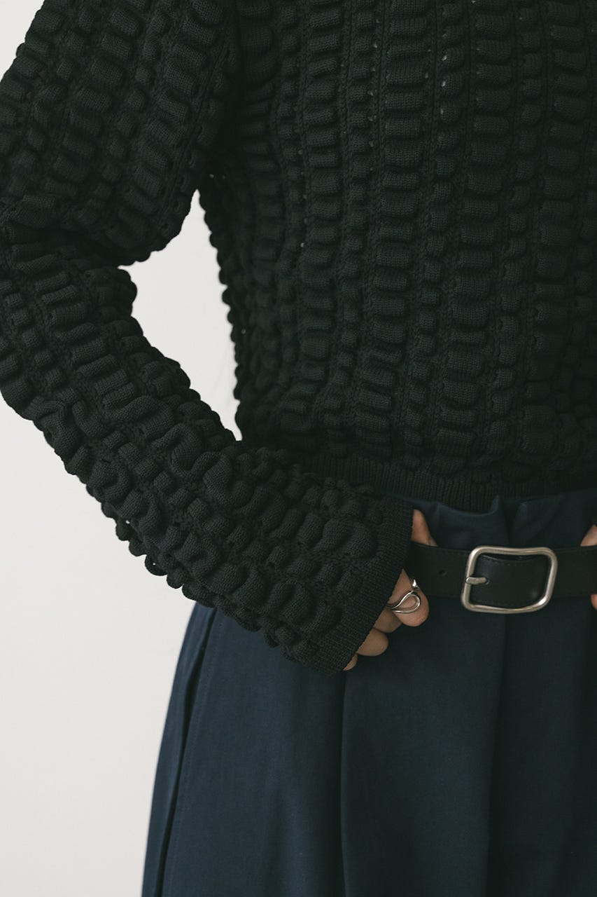 フラッフィーニットトップ BLK FREE