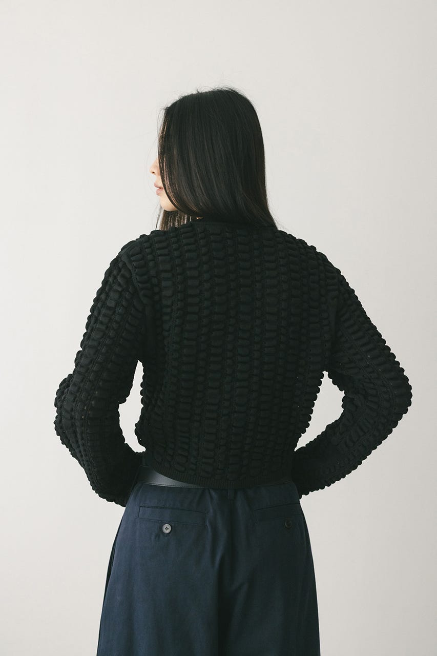 フラッフィーニットトップ BLK FREE