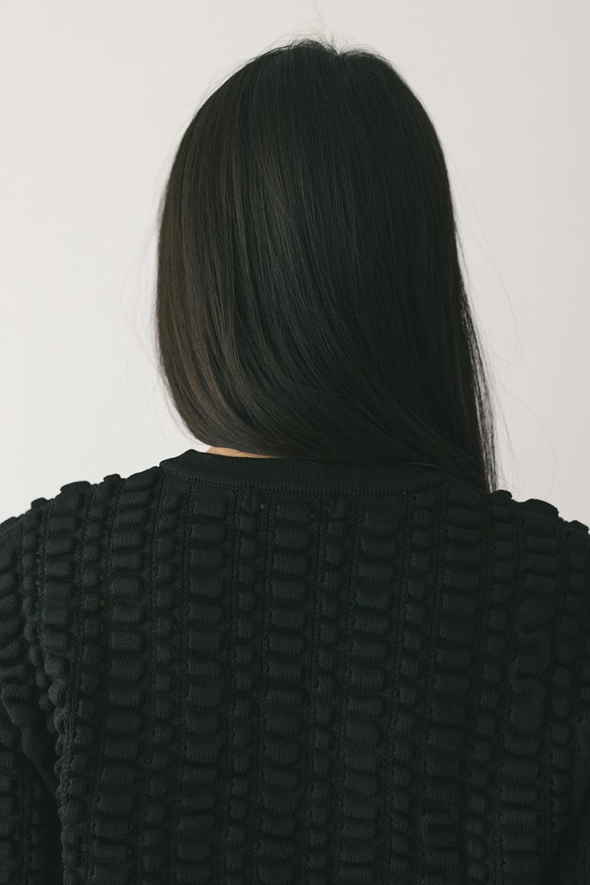 フラッフィーニットトップ BLK FREE