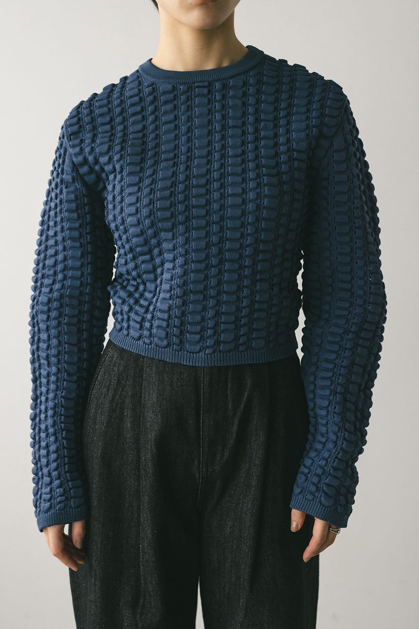 フラッフィーニットトップ BLU FREE