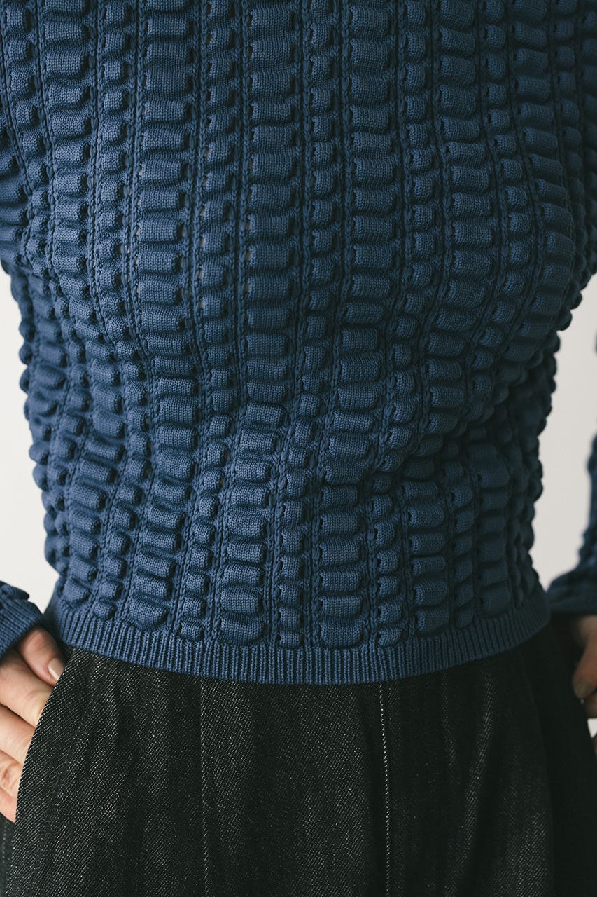 フラッフィーニットトップ BLU FREE