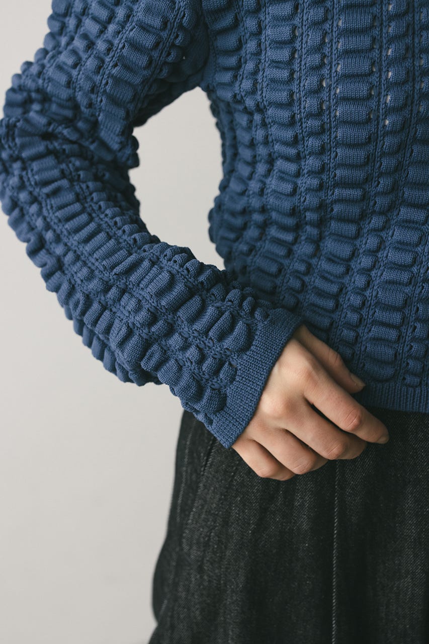 フラッフィーニットトップ BLU FREE