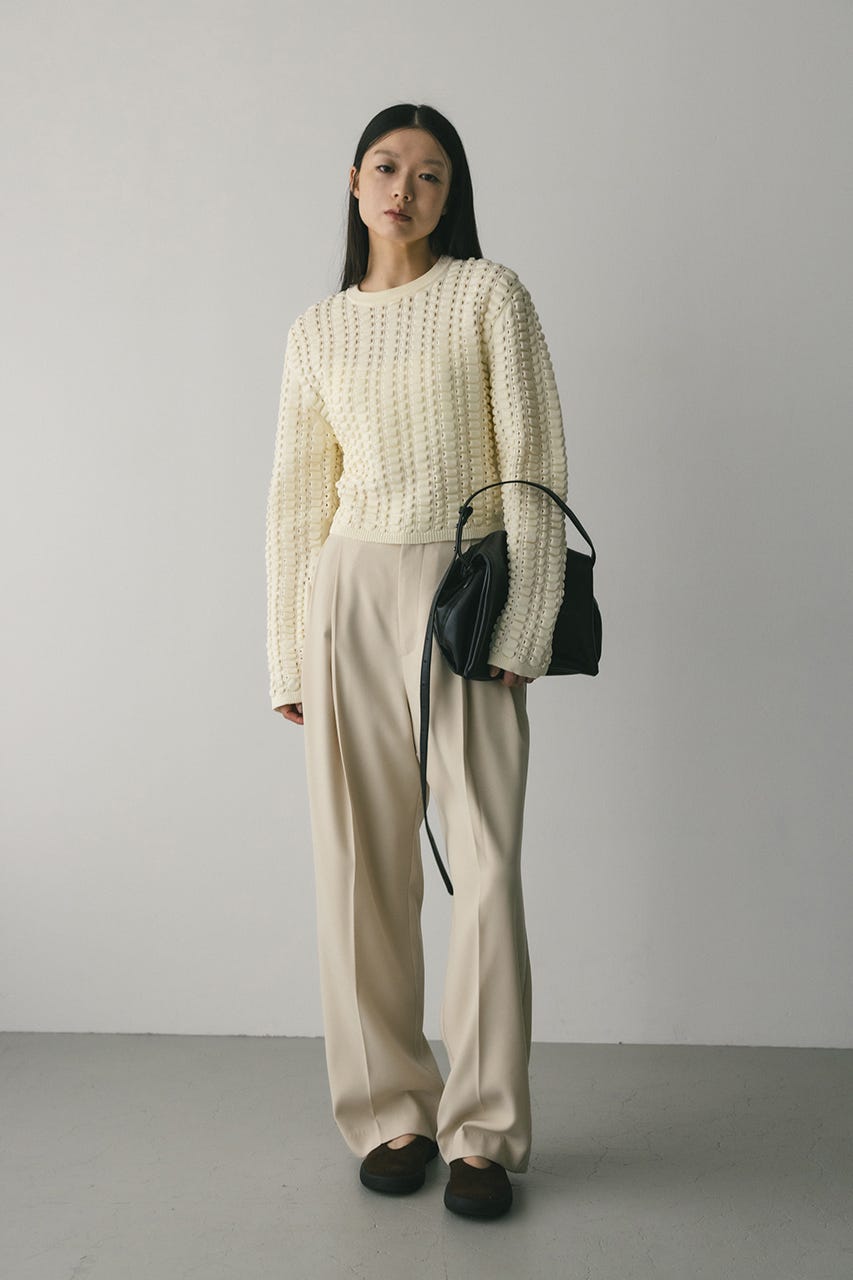 フラッフィーニットトップ WHT FREE