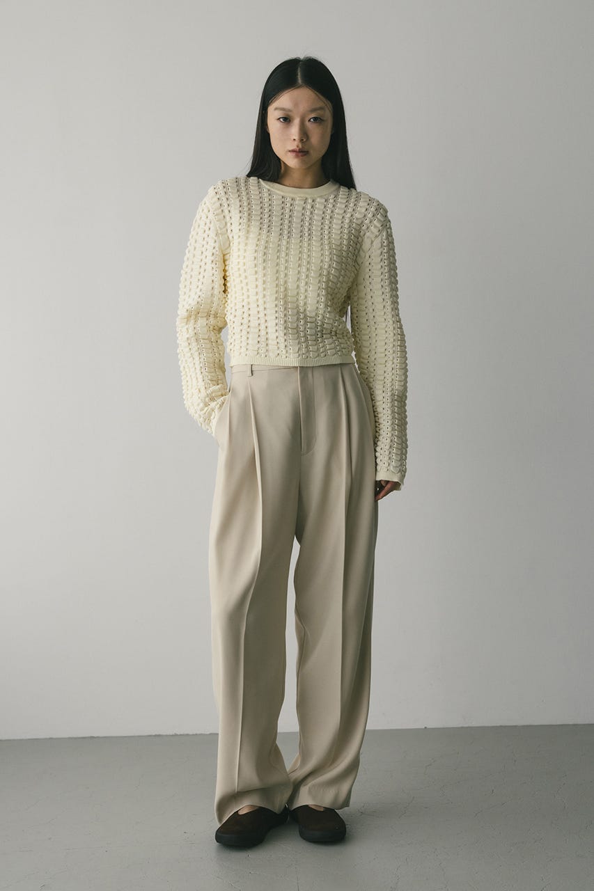 フラッフィーニットトップ WHT FREE