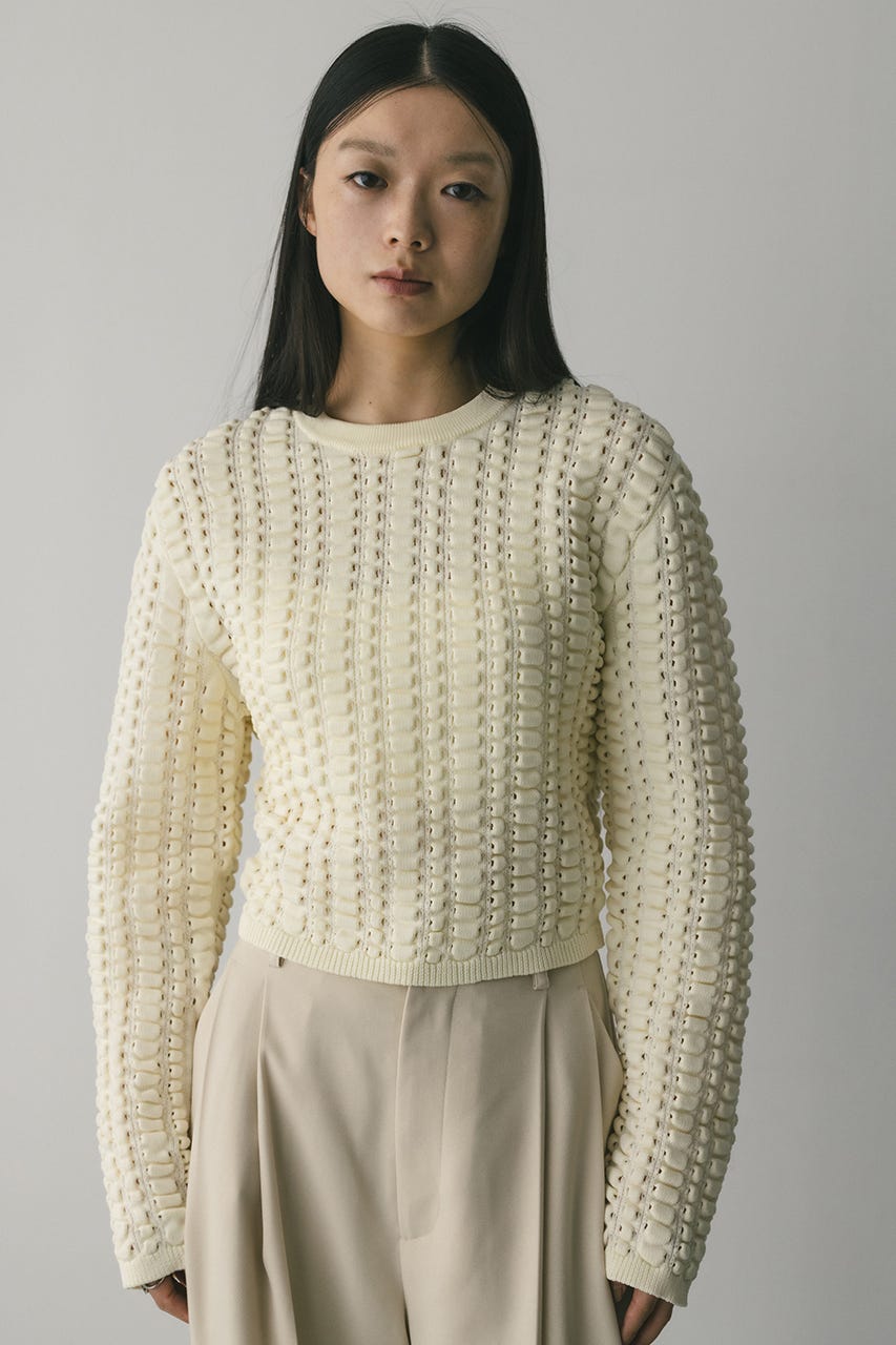 フラッフィーニットトップ WHT FREE