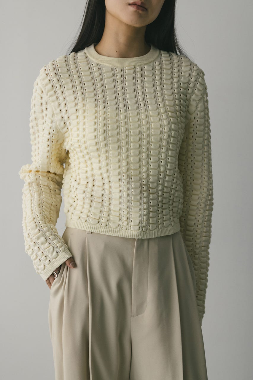 フラッフィーニットトップ WHT FREE